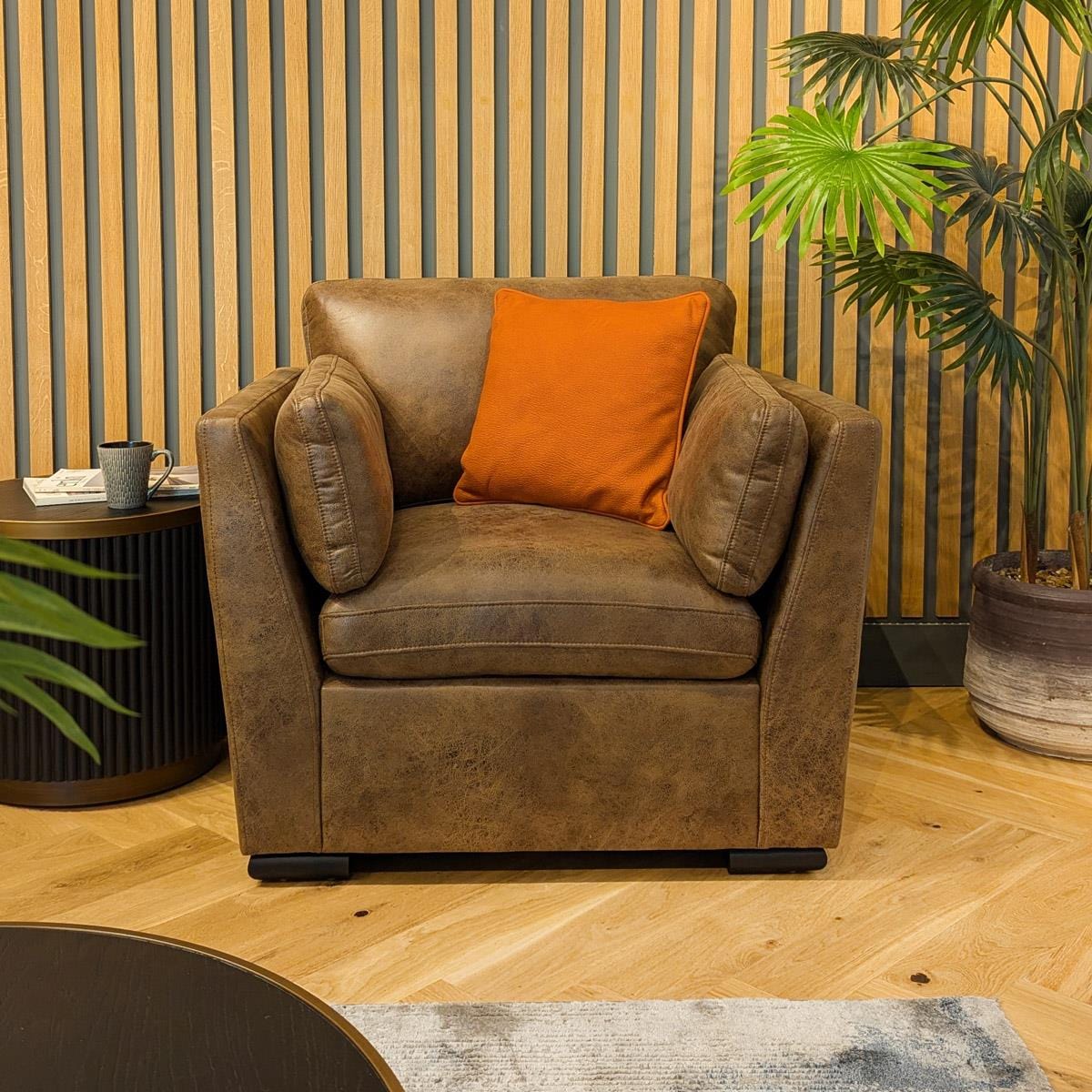 Charlotte Armchair Brown 98x90cm Sheffield Discount Furniture