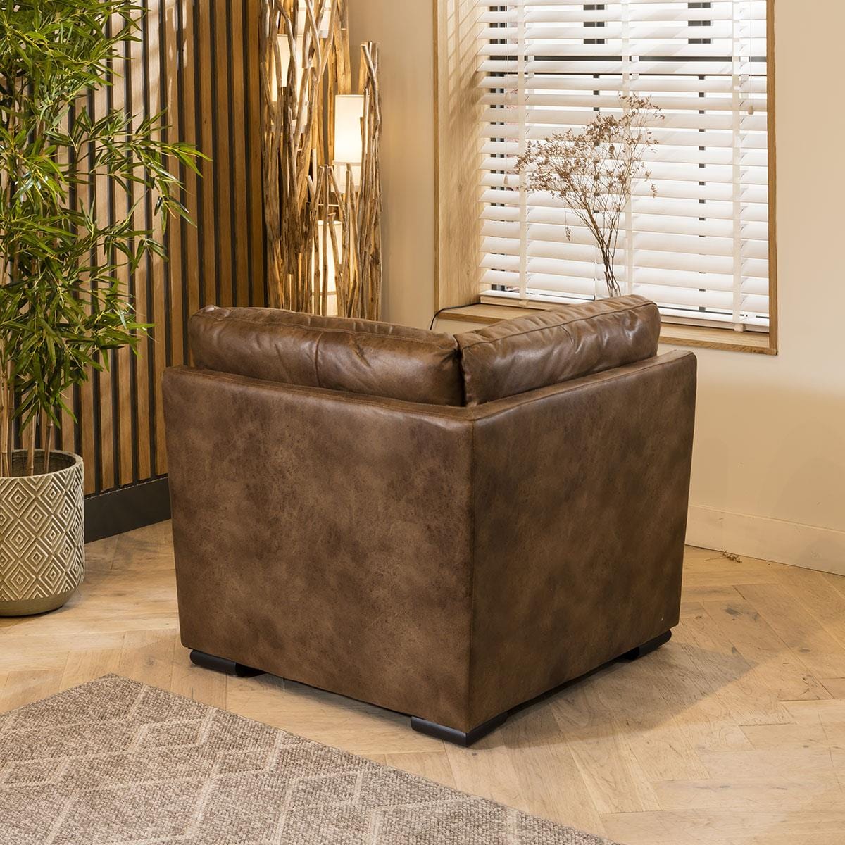 Charlotte Corner Section Antique Brown 95x95cm Sheffield Discount Furniture