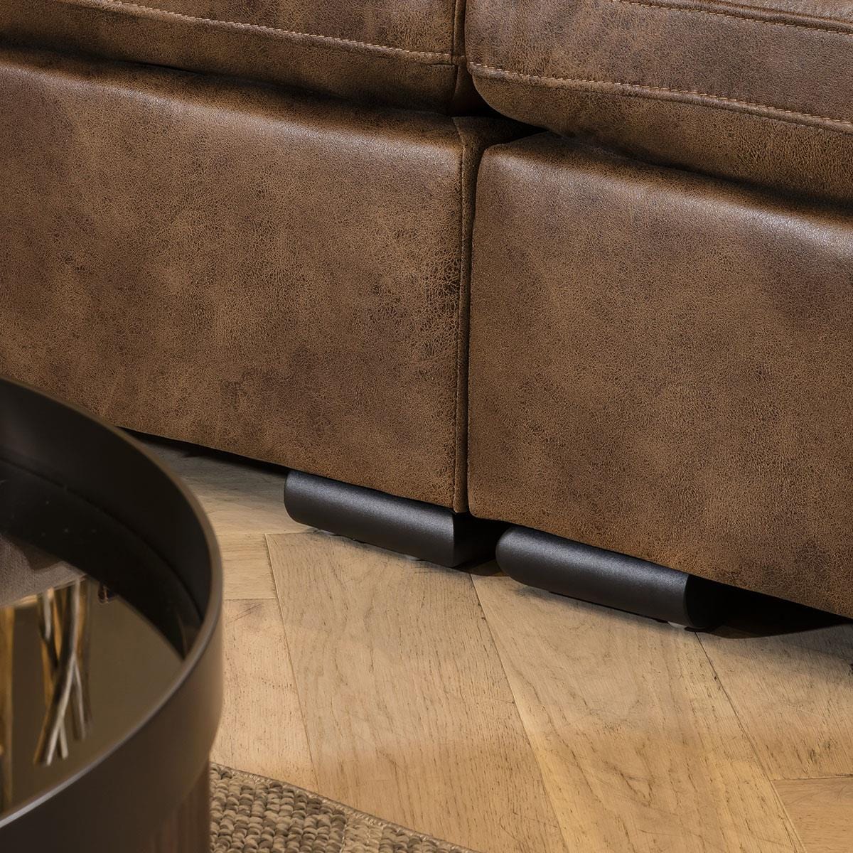 Charlotte Corner Section Antique Brown 95x95cm Sheffield Discount Furniture