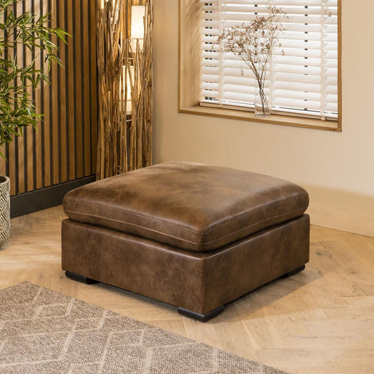 Charlotte Footstool Section Antique Brown 95x95cm Sheffield Discount Furniture