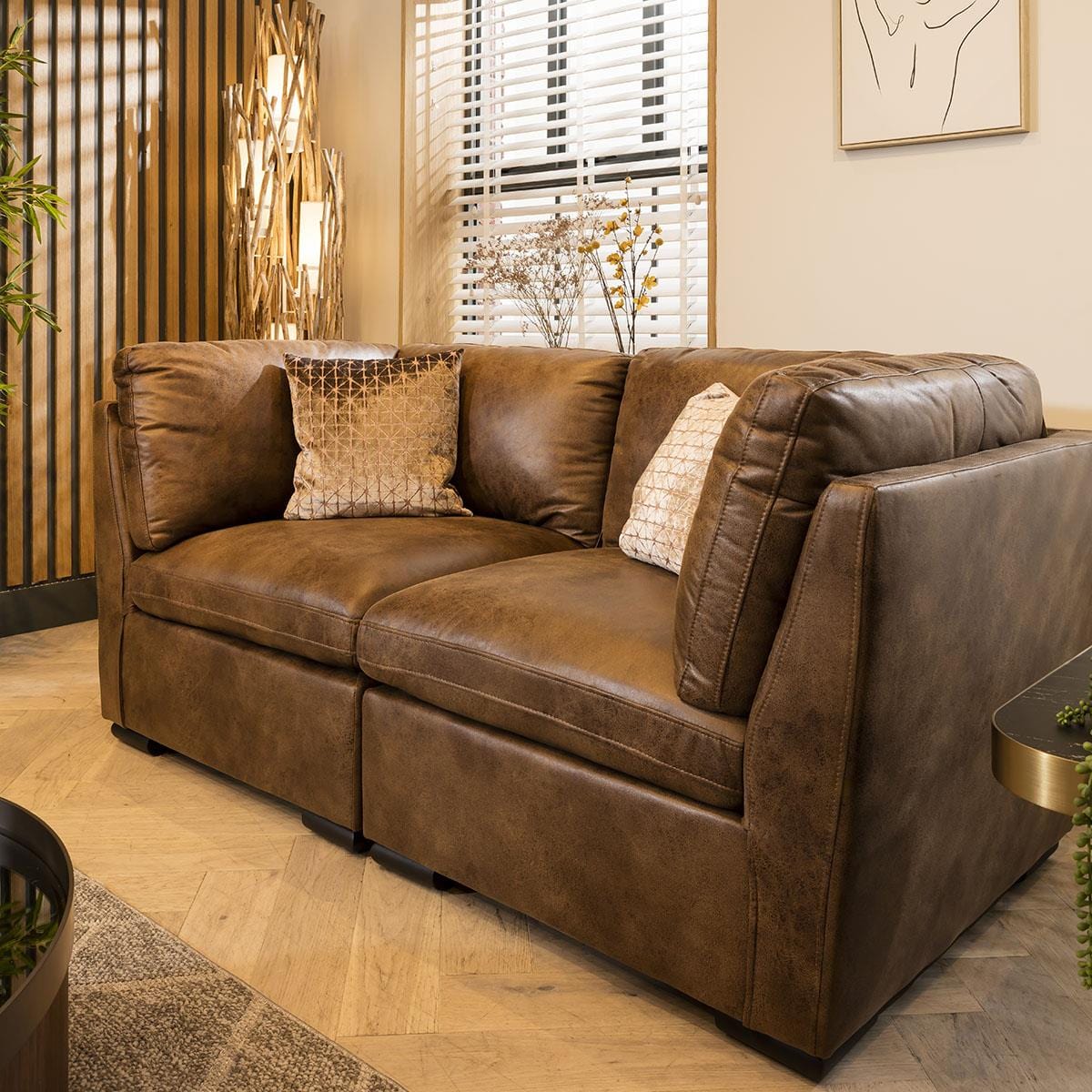 Charlotte Small 2 Seater Sofa Brown 190x95cm 2S Sheffield Discount Furniture