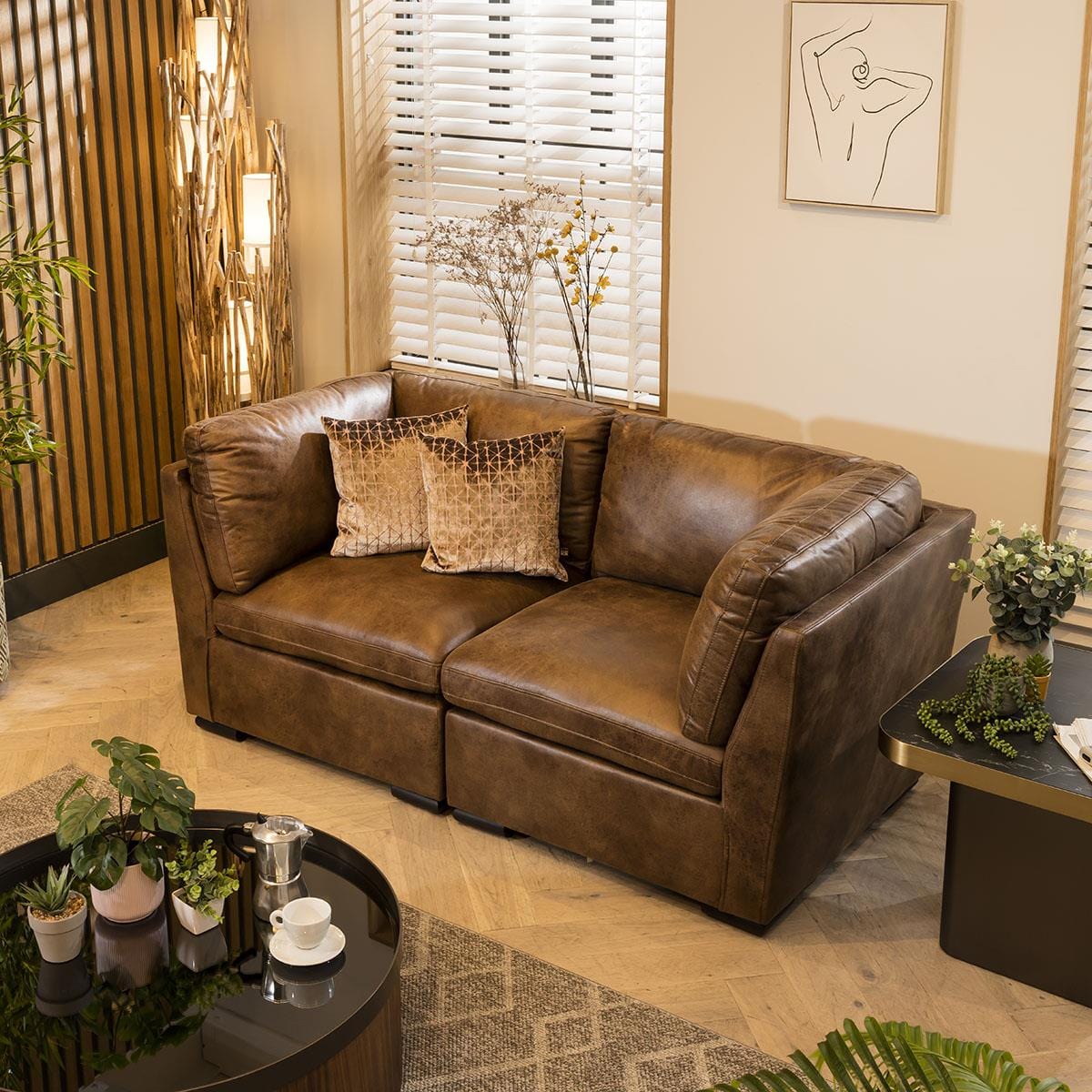 Charlotte Small 2 Seater Sofa Brown 190x95cm 2S Sheffield Discount Furniture