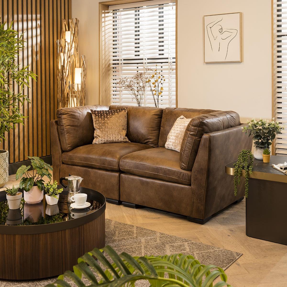Charlotte Small 2 Seater Sofa Brown 190x95cm 2S Sheffield Discount Furniture