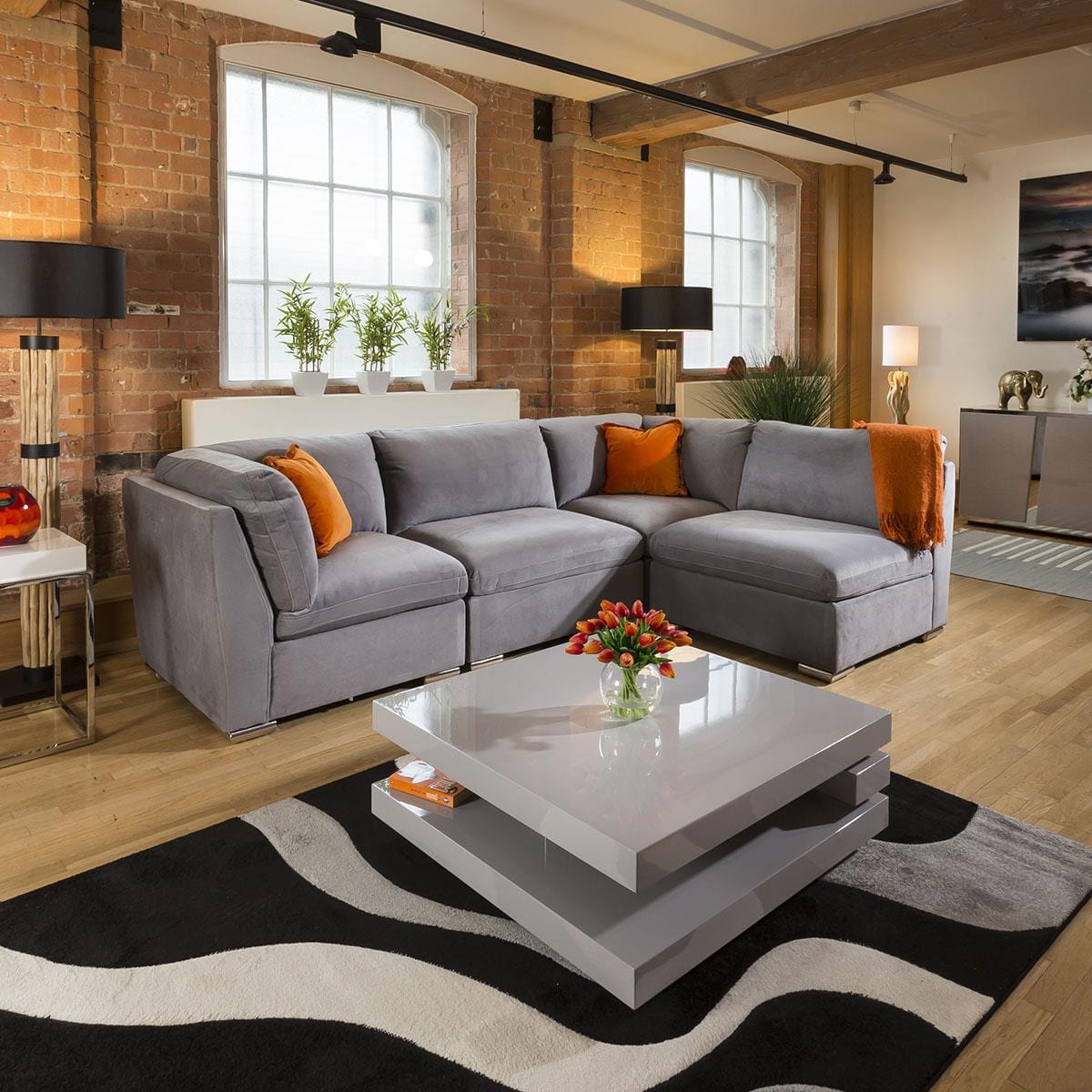 Comfy Charlotte Corner Sofa Medium Grey L Shape 4 Seat 12L Living Room / Sofas / In Stock Sofas Sheffield Discount Furniture