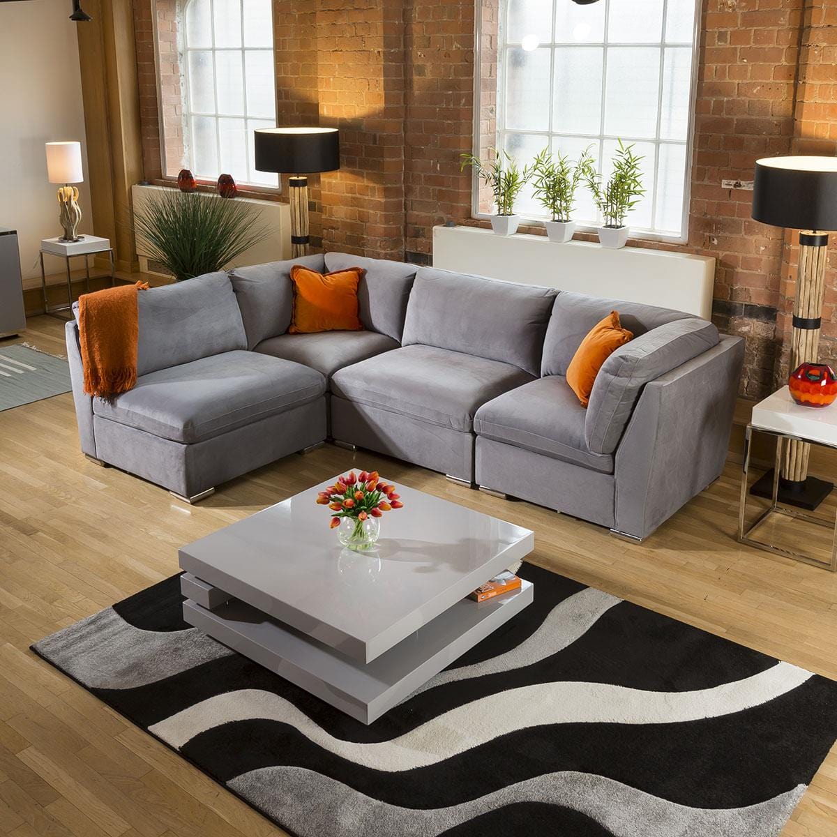 Comfy Charlotte Corner Sofa Medium Grey L Shape 4 Seat 12R Living Room / Sofas / In Stock Sofas Sheffield Discount Furniture