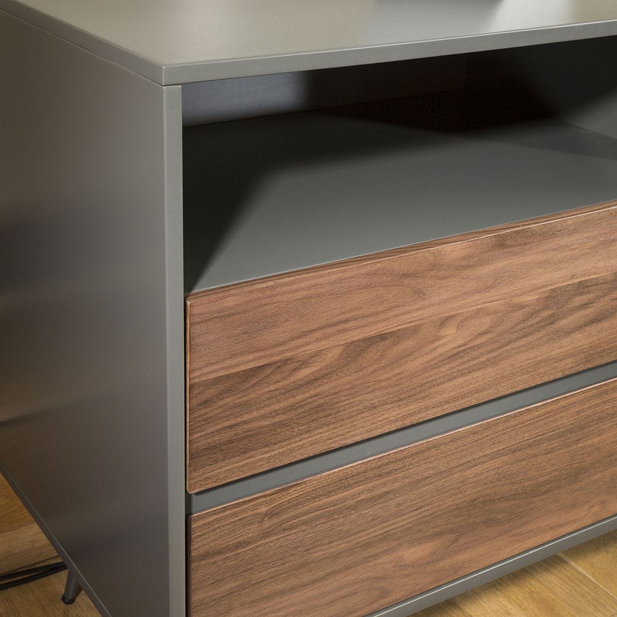 Tembie Large Sideboard Rich Walnut & Grey Fully Assembled Dining Room / Sideboards and Cabinets Sheffield Discount Furniture