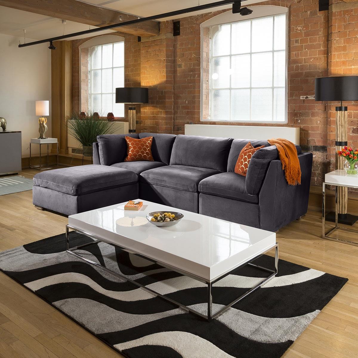 Super Comfy Charlotte Corner Sofa Dark Grey 4 Seater Open End 2L Living Room / Sofas / In Stock Sofas Sheffield Discount Furniture