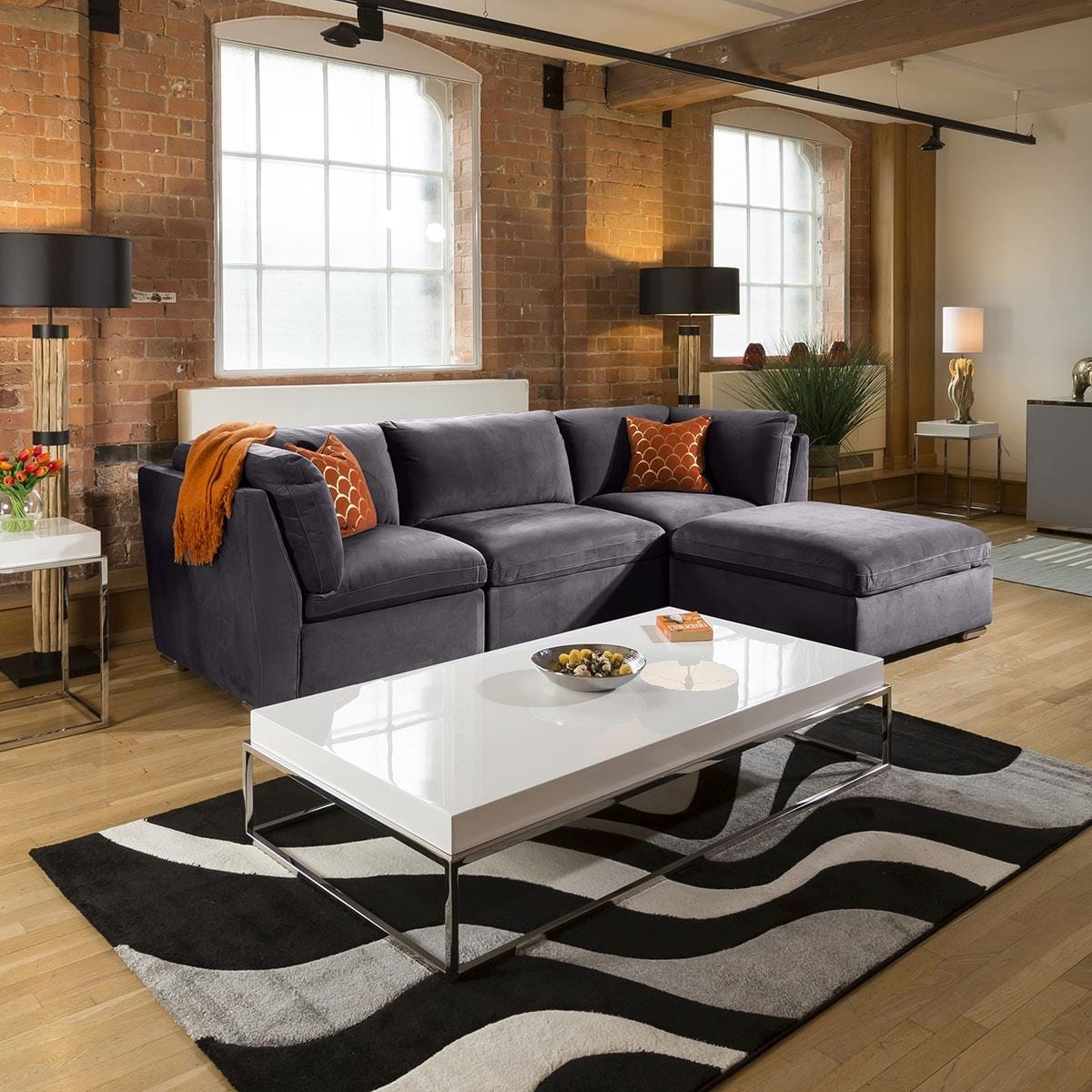 Super Comfy Charlotte Corner Sofa Dark Grey 4 Seater Open End 2R Living Room / Sofas / In Stock Sofas Sheffield Discount Furniture