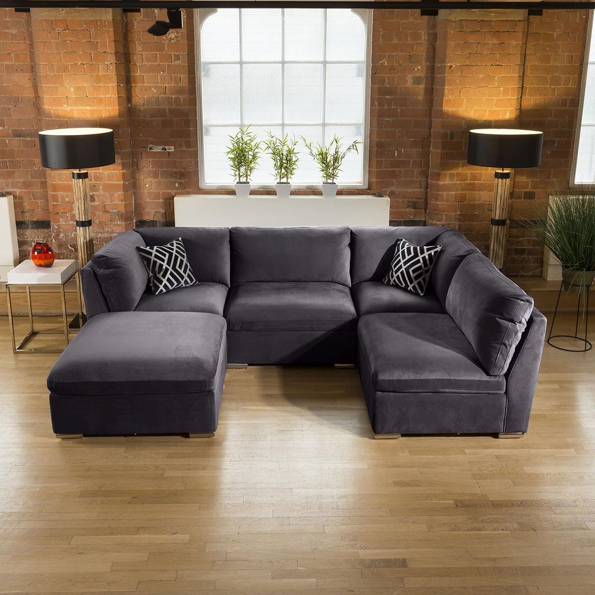 Super Comfy Charlotte Corner Sofa Dark Grey 5 Seater U Shape 3L Living Room / Sofas / In Stock Sofas Sheffield Discount Furniture