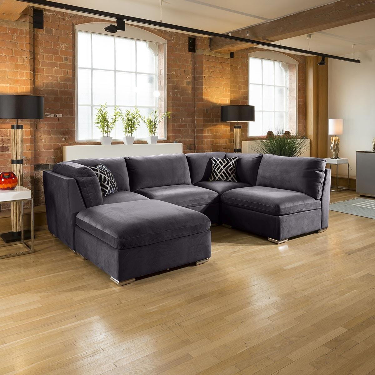 Super Comfy Charlotte Corner Sofa Dark Grey 5 Seater U Shape 3L Living Room / Sofas / In Stock Sofas Sheffield Discount Furniture