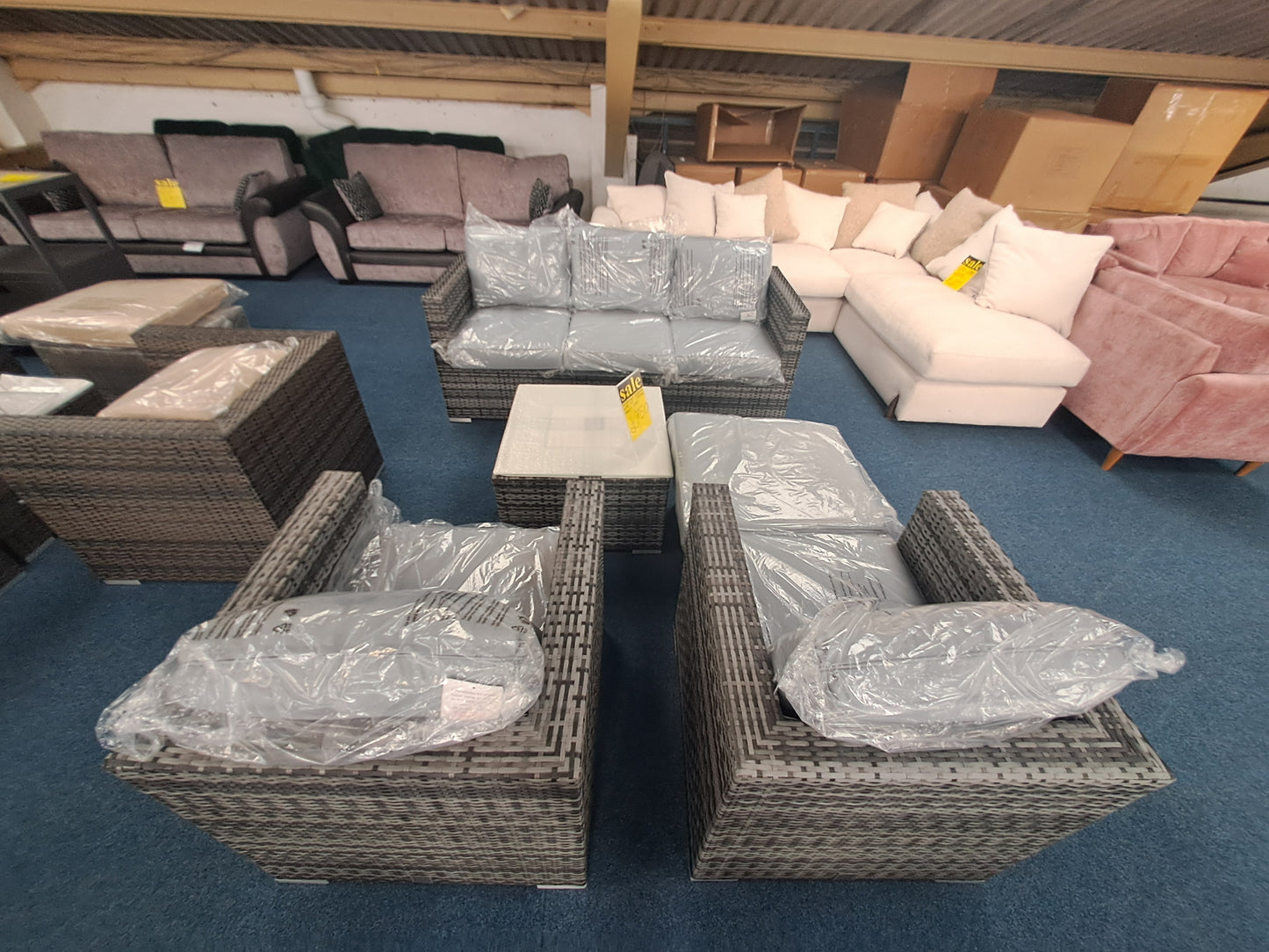 Georgina grey corner set - 5 seater + coffee + footstool