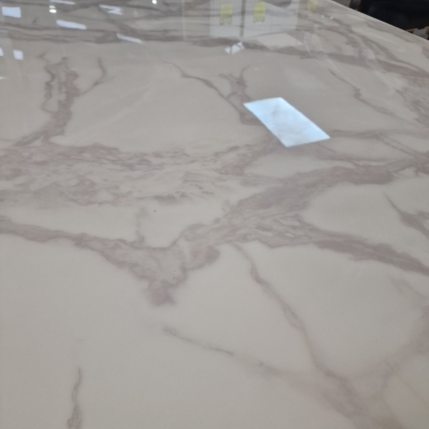 Lewis White Marble / Chrome Rectangular Dining Table Sheffield Discount Furniture