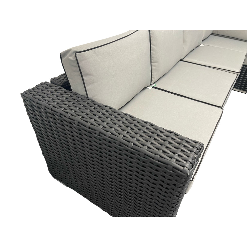 Black BD07 Firepit Dining Set