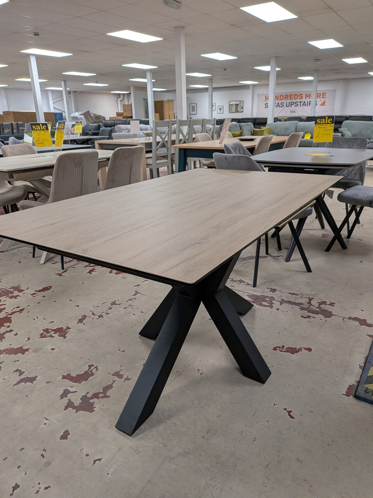 Ceramic wood-affect extending dining table