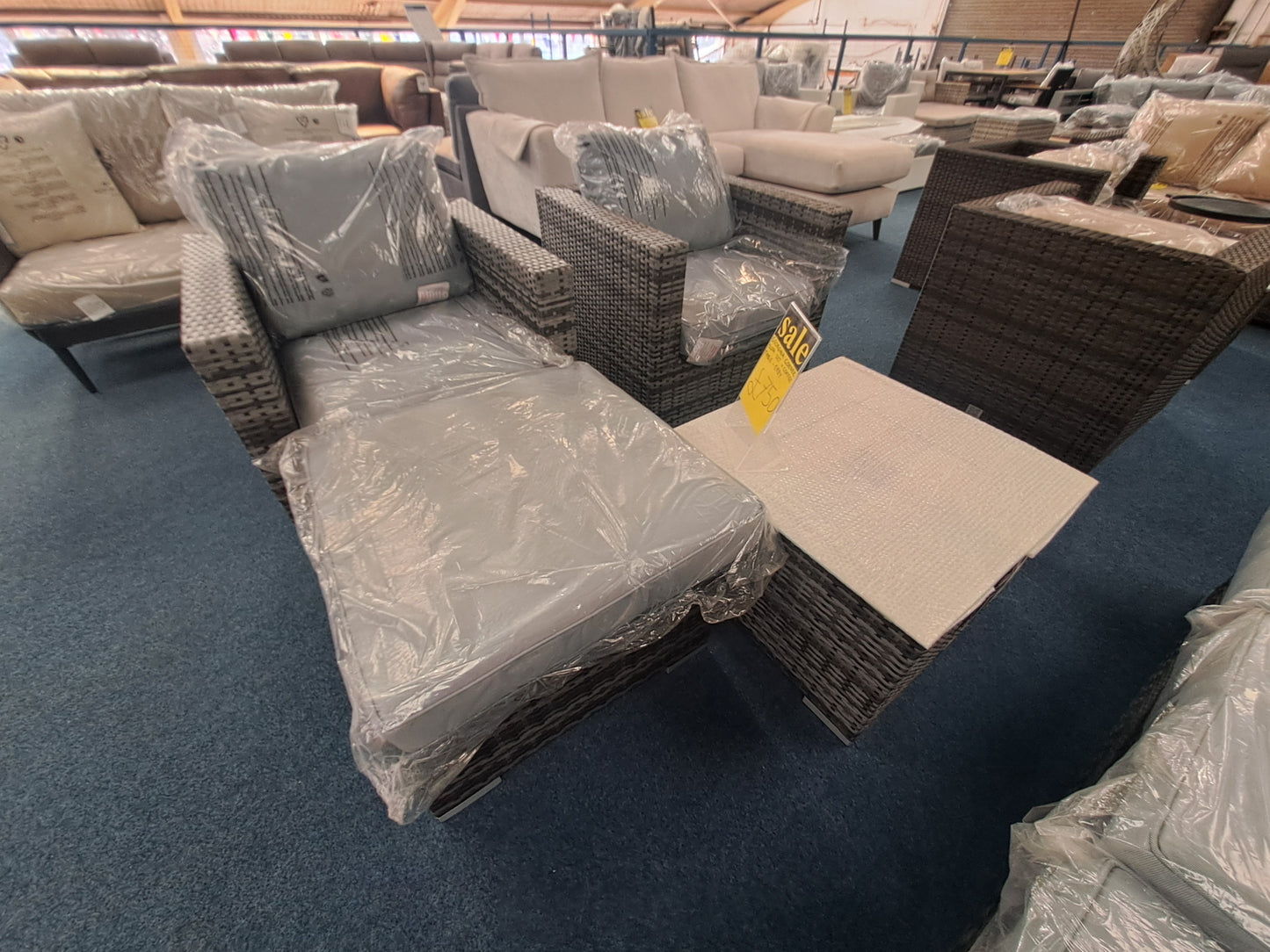 Georgina grey corner set - 5 seater + coffee + footstool