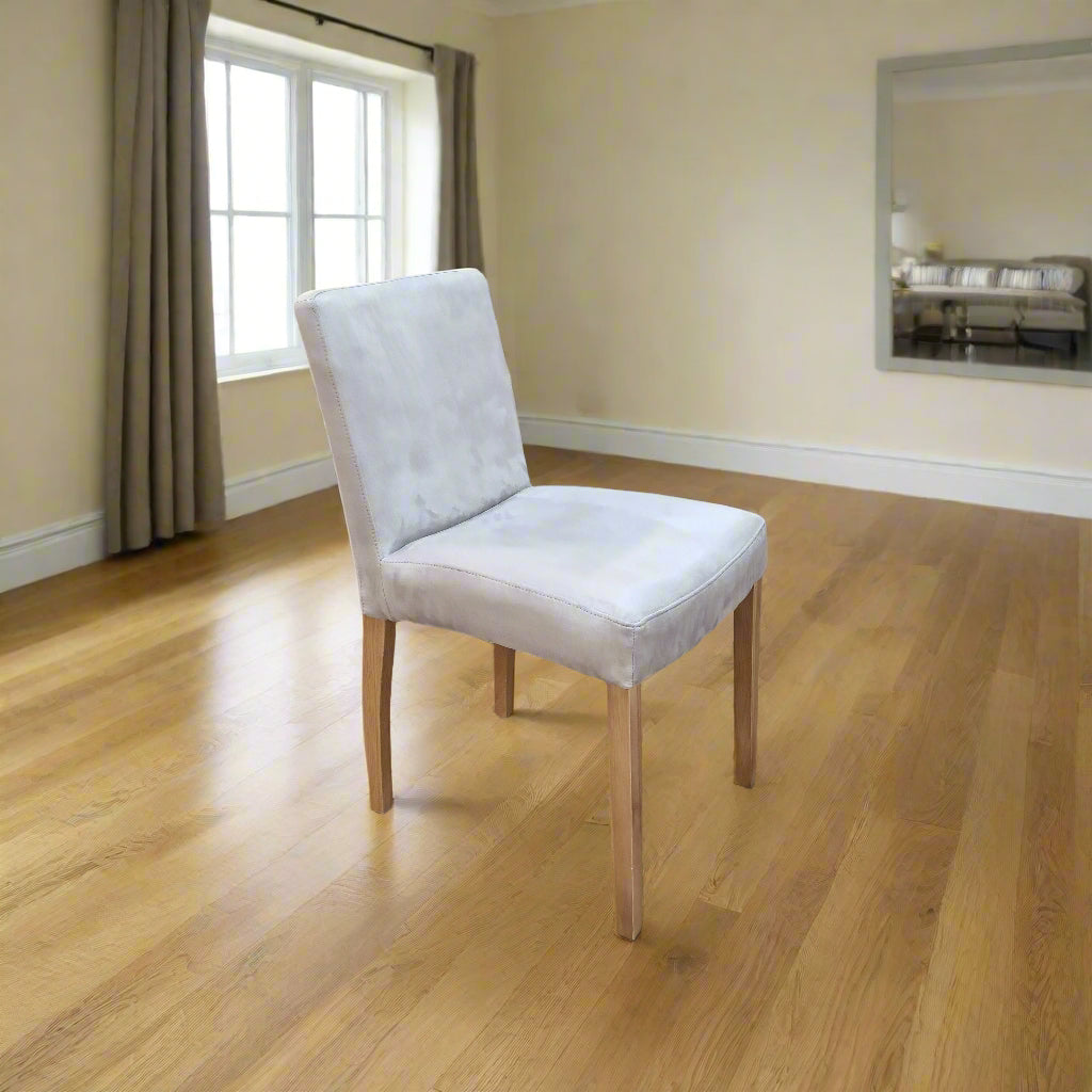 OFL Dining Chair Silver Deep Padded Dining Chair Oak Legs Sheffield Discount Furniture