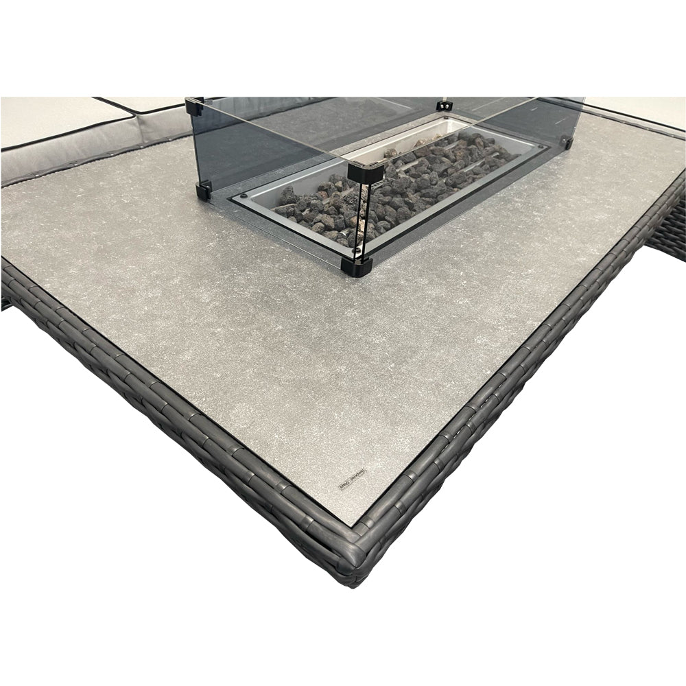 Black BD07 Firepit Dining Set