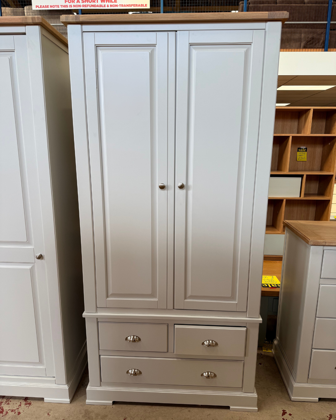 Olive 2-Door 3-Drawer Double Wardrobe