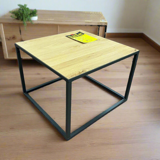 Square Black Frame Coffee Table Oak Top Sheffield Discount Furniture