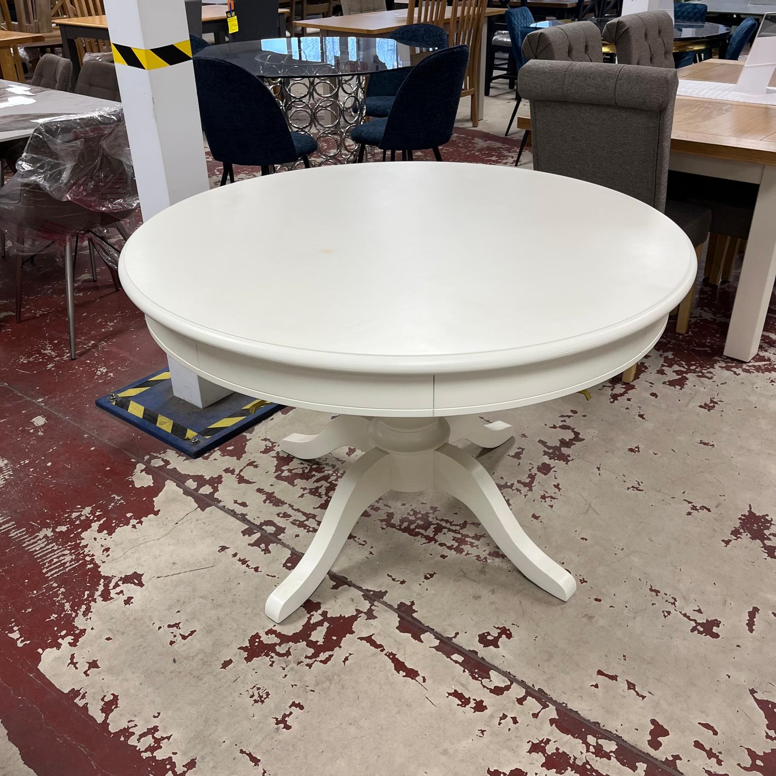1.2M Cream Round Dining Table Sheffield Discount Furniture