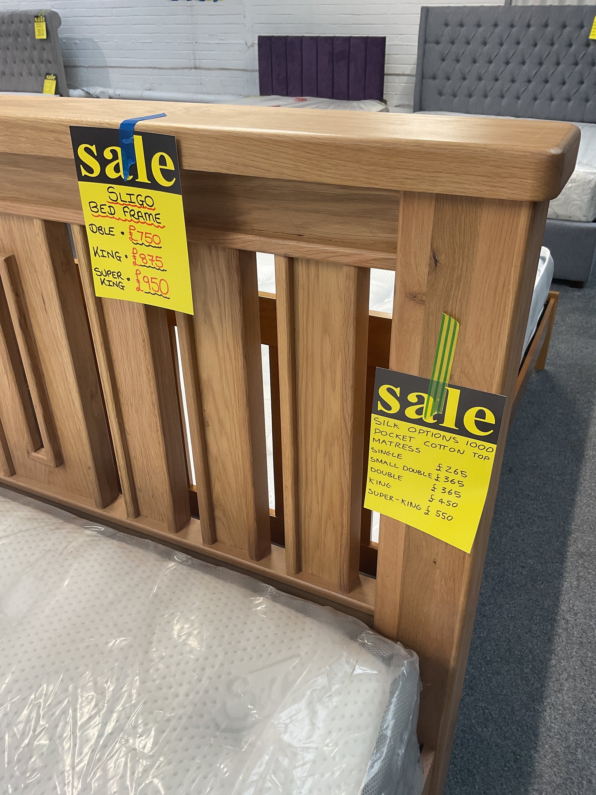 Slingo Oak Bed Frame exc Mattress - Fabulous Quality Sheffield Discount Furniture
