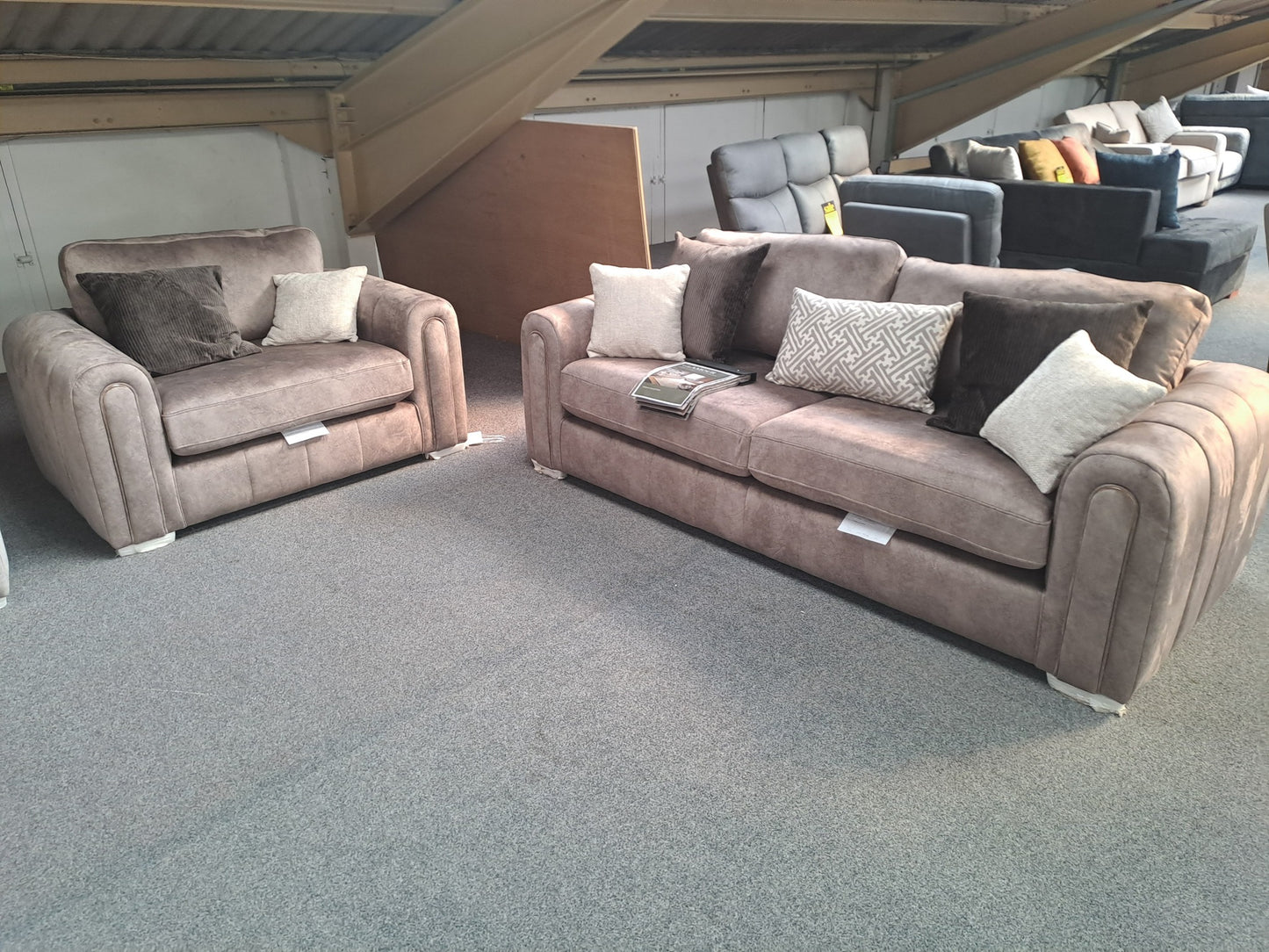 Glam Fabric Sofa (Multiple size/colour options available)