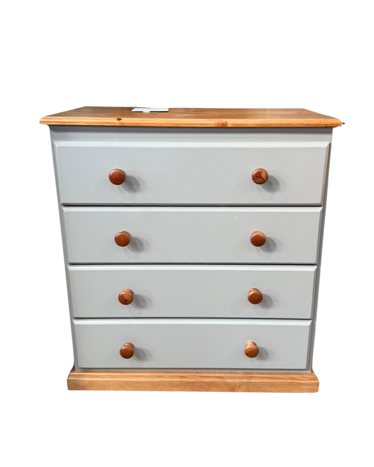 Grey Pine 4-Drawer Chest