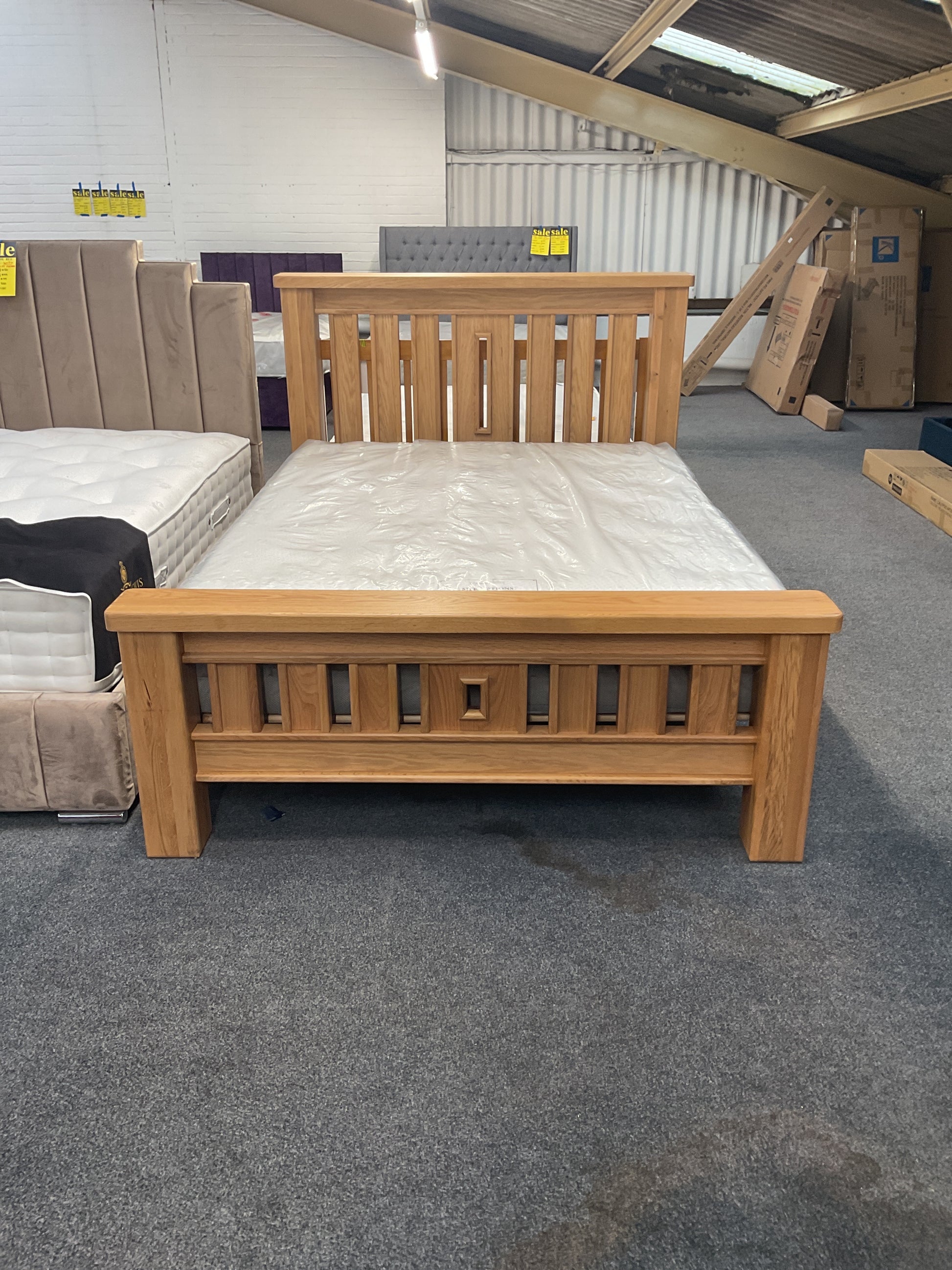 Slingo Oak Bed Frame exc Mattress - Fabulous Quality Sheffield Discount Furniture