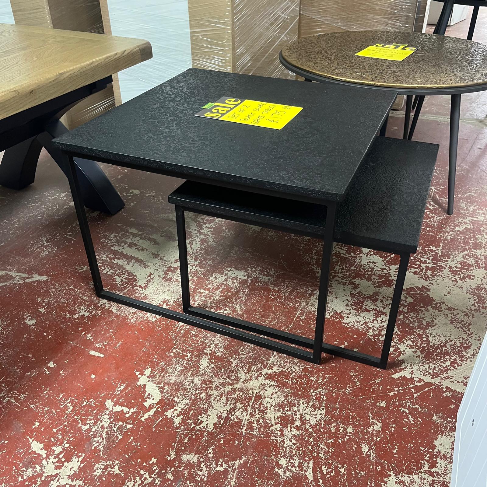 Nest Of 2 Black Tables Sheffield Discount Furniture