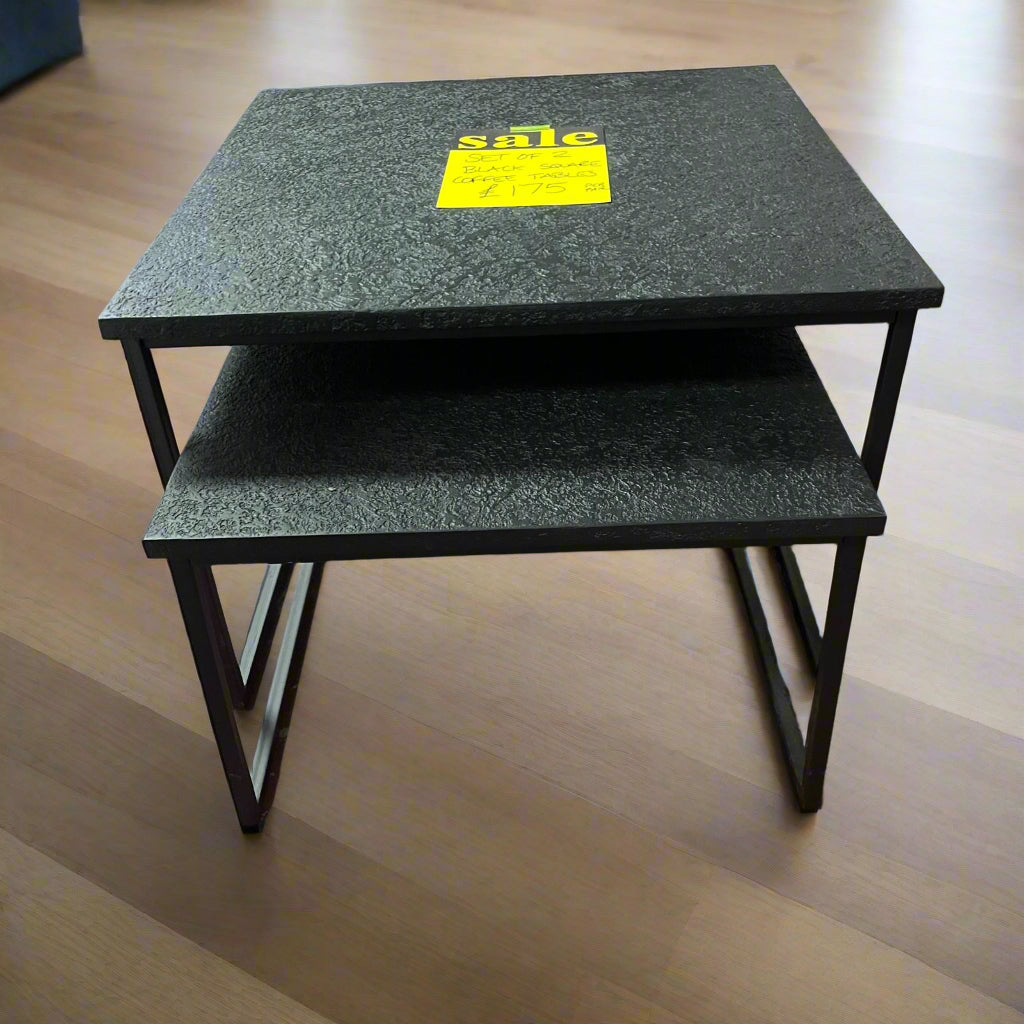 Nest Of 2 Black Tables Sheffield Discount Furniture