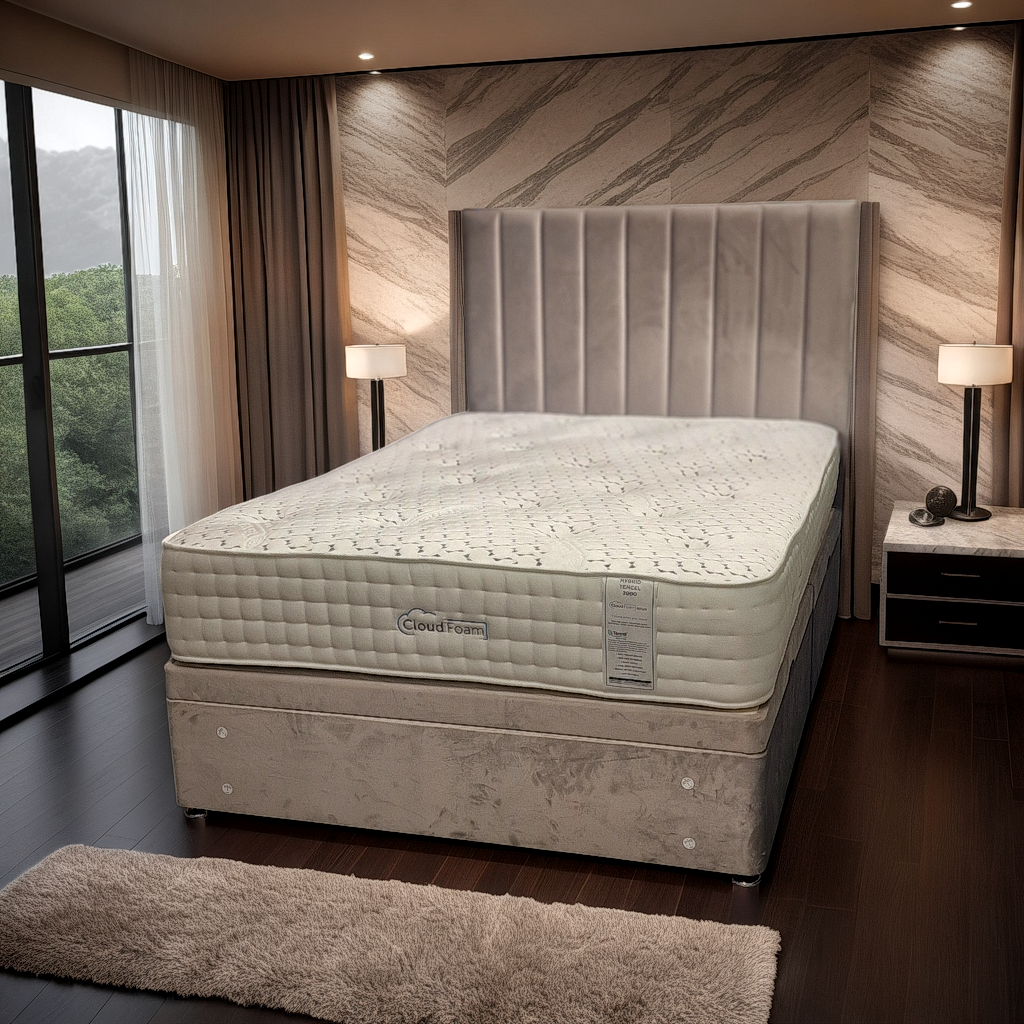 Aria Design Divan Bed exc Mattress - 112 Fabrics - Storage Options Sheffield Discount Furniture