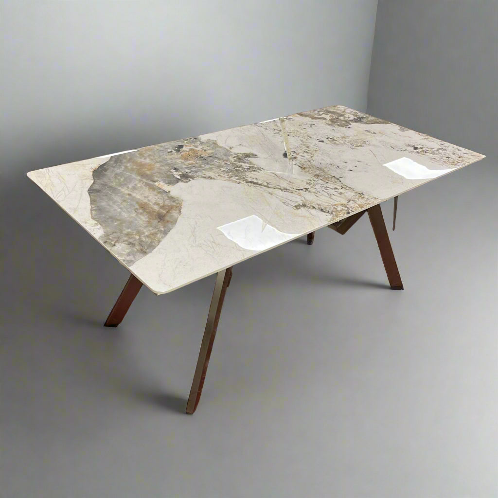 Large Ceramic Dining Table With Mixed Pattern Sheffield Discount Furniture