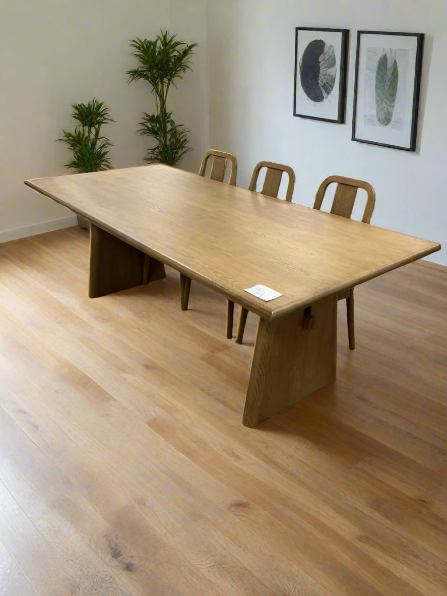 Vita large Dining Table Dark Wood 220CM Sheffield Discount Furniture