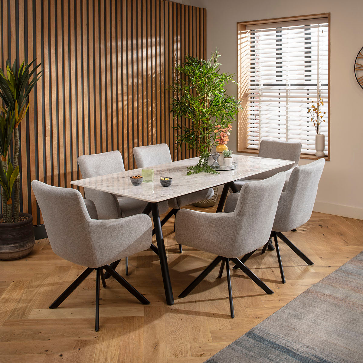 Luna Swivel Carver Dining Chairs Grey dining chair Such Comfort