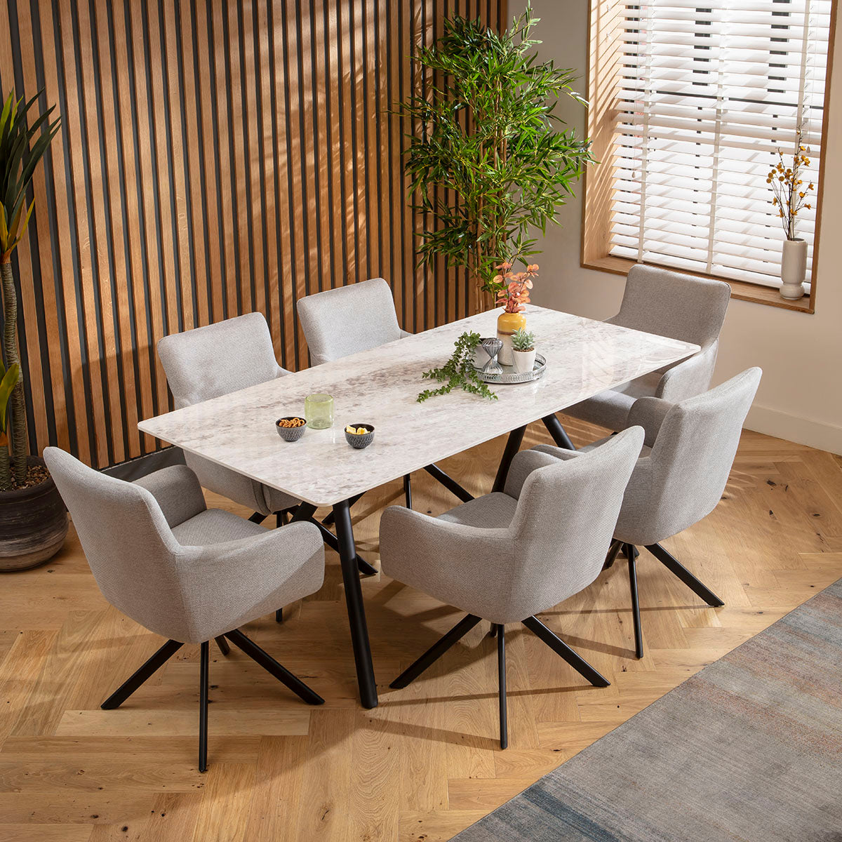 Luna Swivel Carver Dining Chairs Grey dining chair Such Comfort