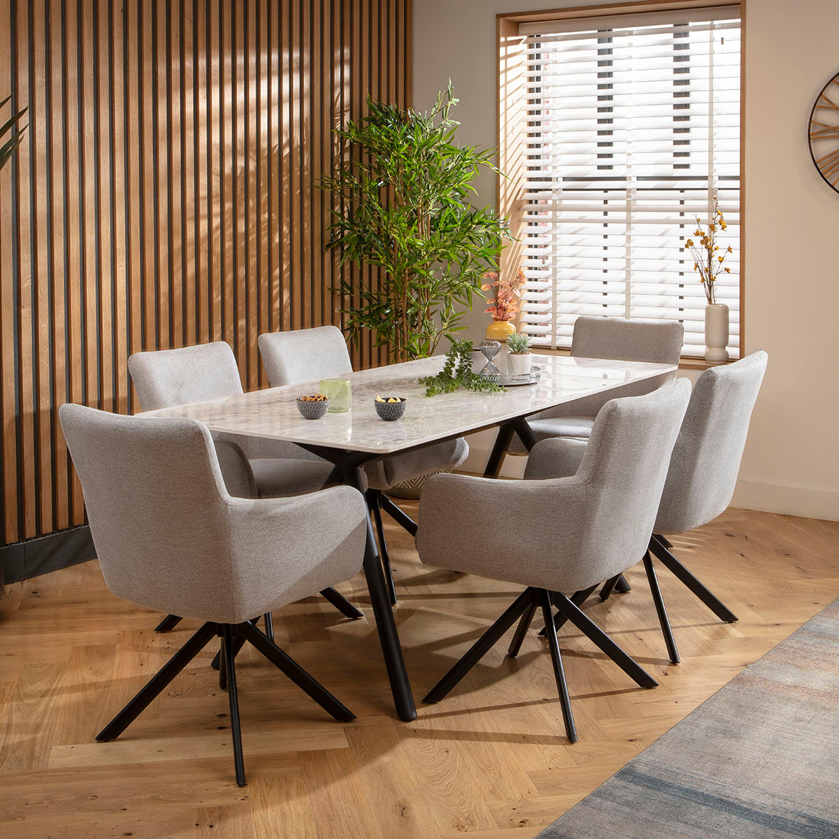 Luna Swivel Carver Dining Chairs Grey dining chair Such Comfort