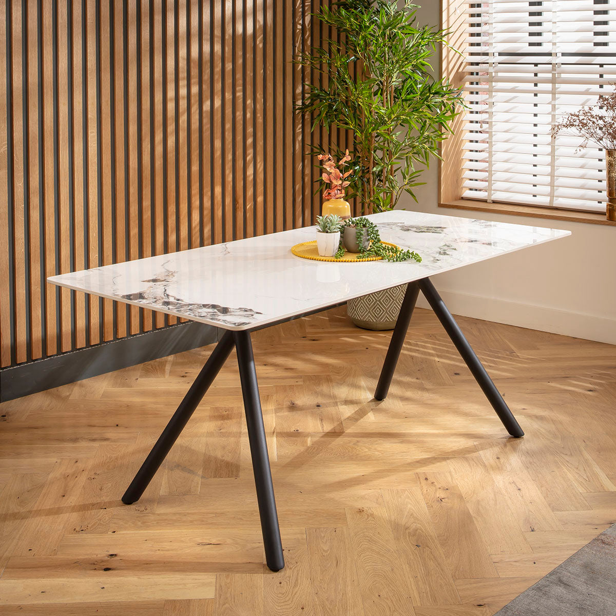 Caleb 6 Seater Ceramic Dining Table 180x85cm White dining table Such Comfort