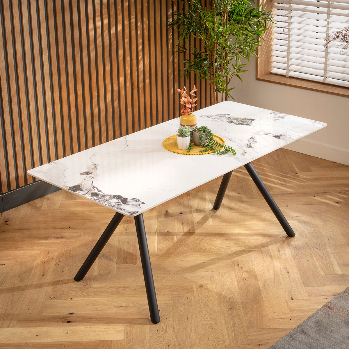 Caleb 6 Seater Ceramic Dining Table 180x85cm White dining table Such Comfort