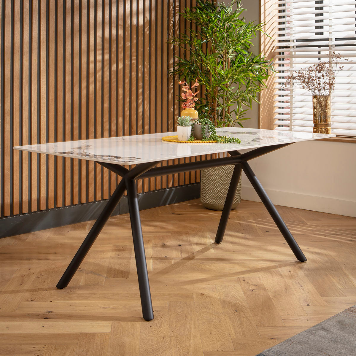 Caleb 6 Seater Ceramic Dining Table 180x85cm White dining table Such Comfort