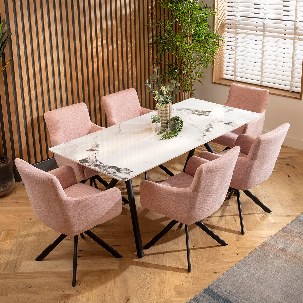 Caleb 6 Seater Ceramic Dining Table 180x85cm White dining table Such Comfort