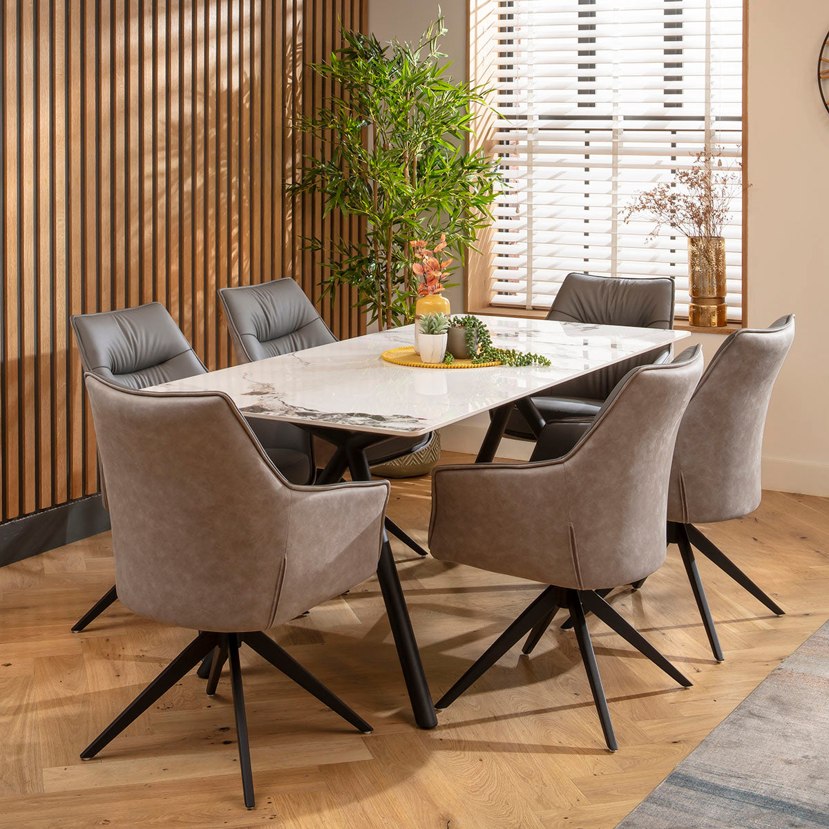 Caleb 6 Seater Ceramic Dining Table 180x85cm White dining table Such Comfort