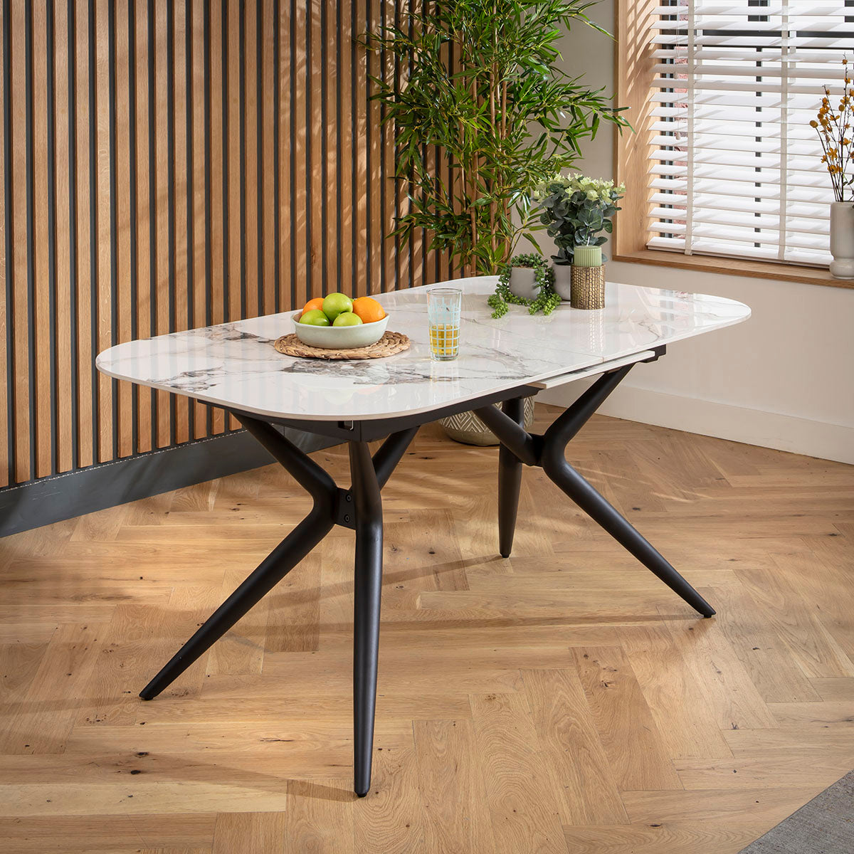 Conor 6 - 8 Seat Ceramic Extending Dining Table 160-200cm White Gold dining table Such Comfort