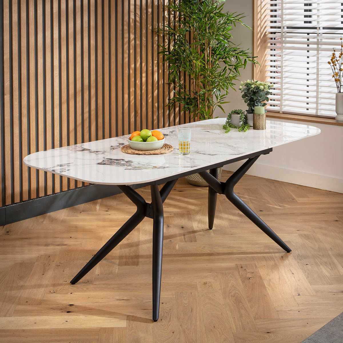 Conor 6 - 8 Seat Ceramic Extending Dining Table 160-200cm White Gold dining table Such Comfort
