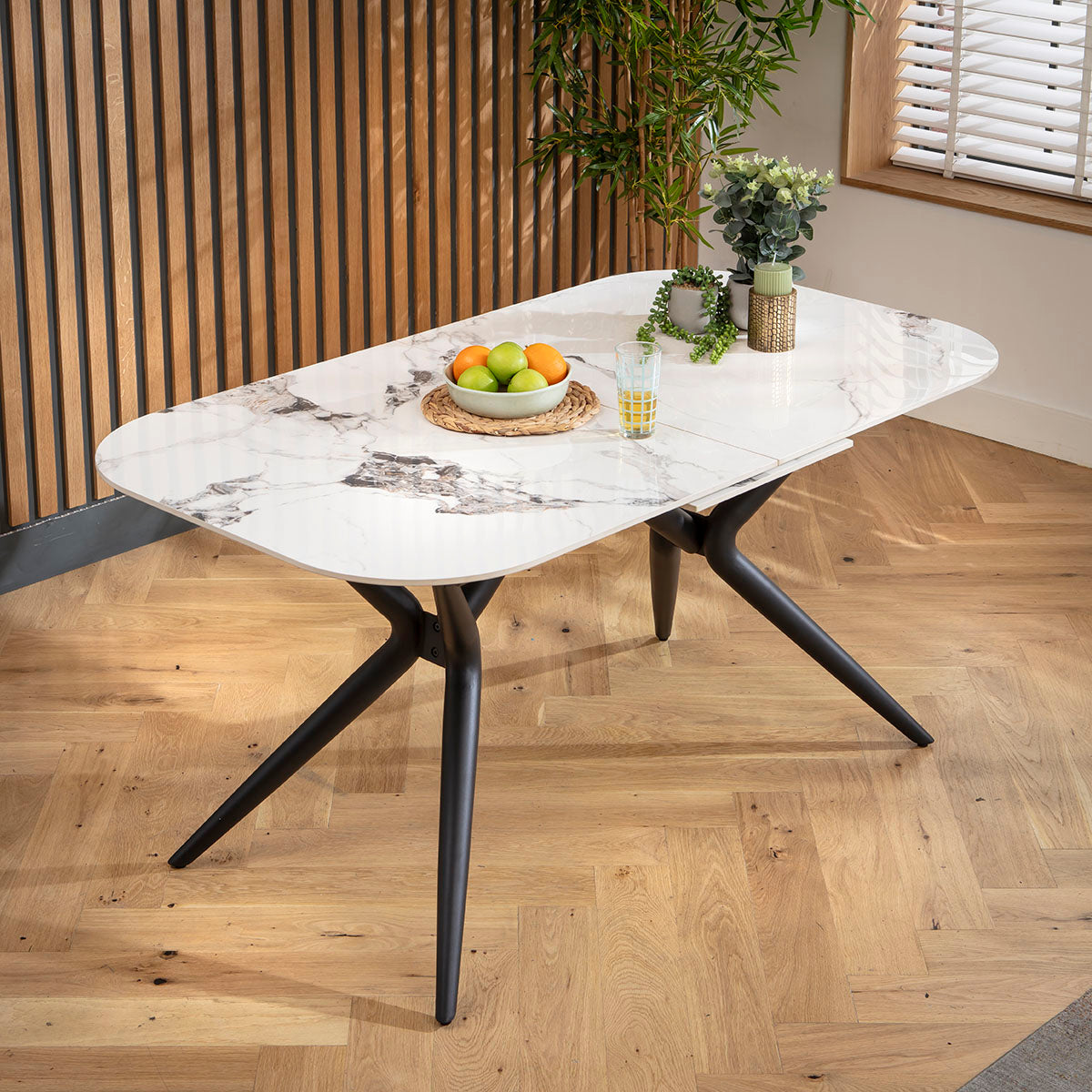 Conor 6 - 8 Seat Ceramic Extending Dining Table 160-200cm White Gold dining table Such Comfort