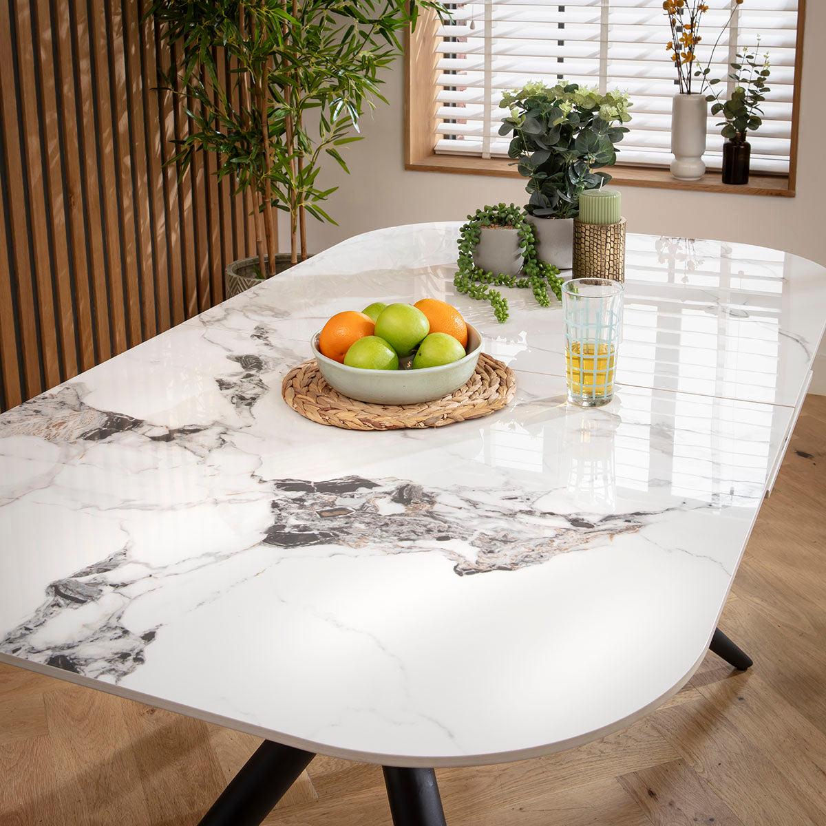 Conor 6 - 8 Seat Ceramic Extending Dining Table 160-200cm White Gold dining table Such Comfort