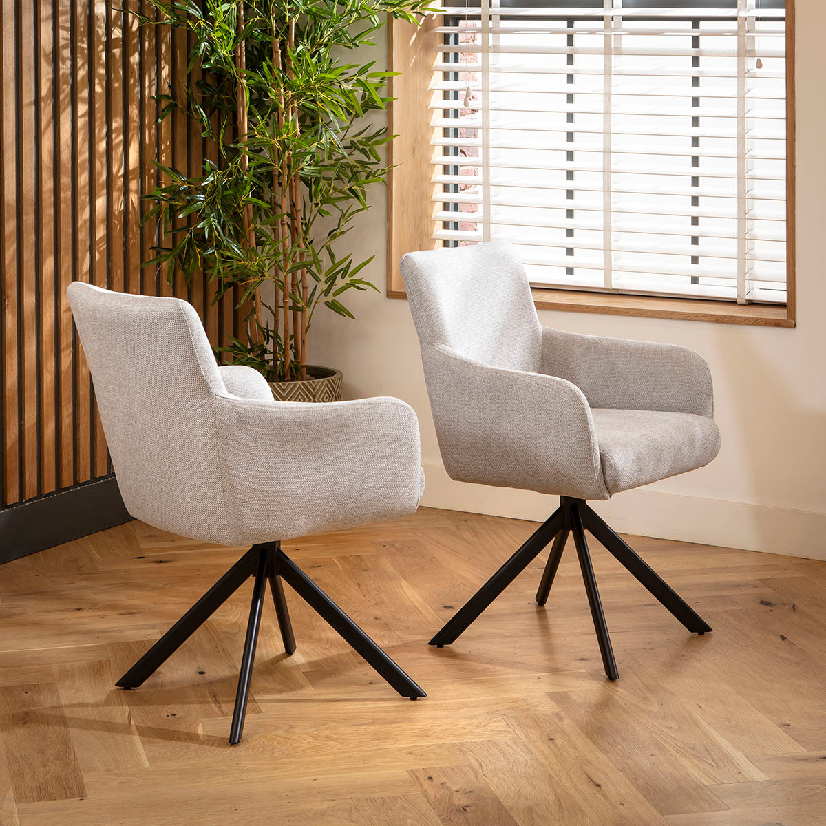 Luna Swivel Carver Dining Chairs Grey dining chair Such Comfort