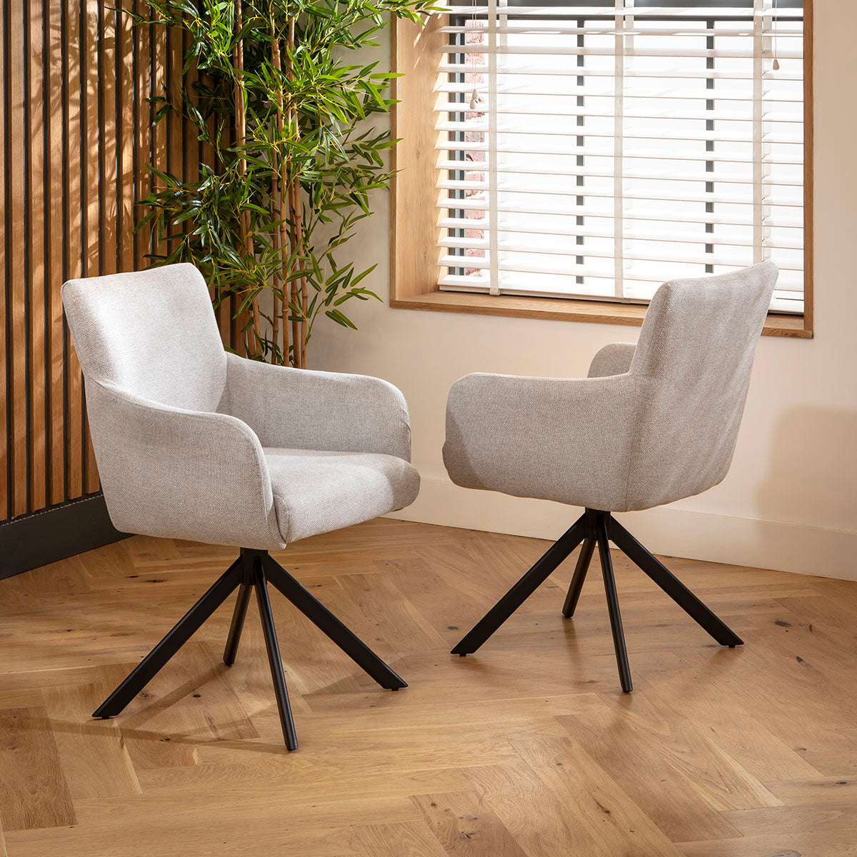 Luna Swivel Carver Dining Chairs Grey dining chair Such Comfort