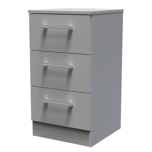 Destiny Dust Grey 3 Drawer Bedside Cabinet Sheffield Discount Furniture