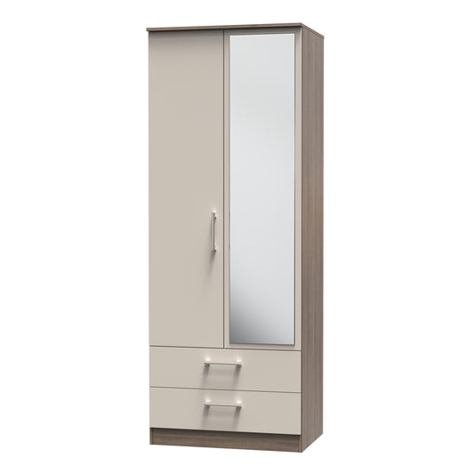 Sorrento 2 Door 2 Drawer Wardrobe With Mirror Right Door Sheffield Discount Furniture