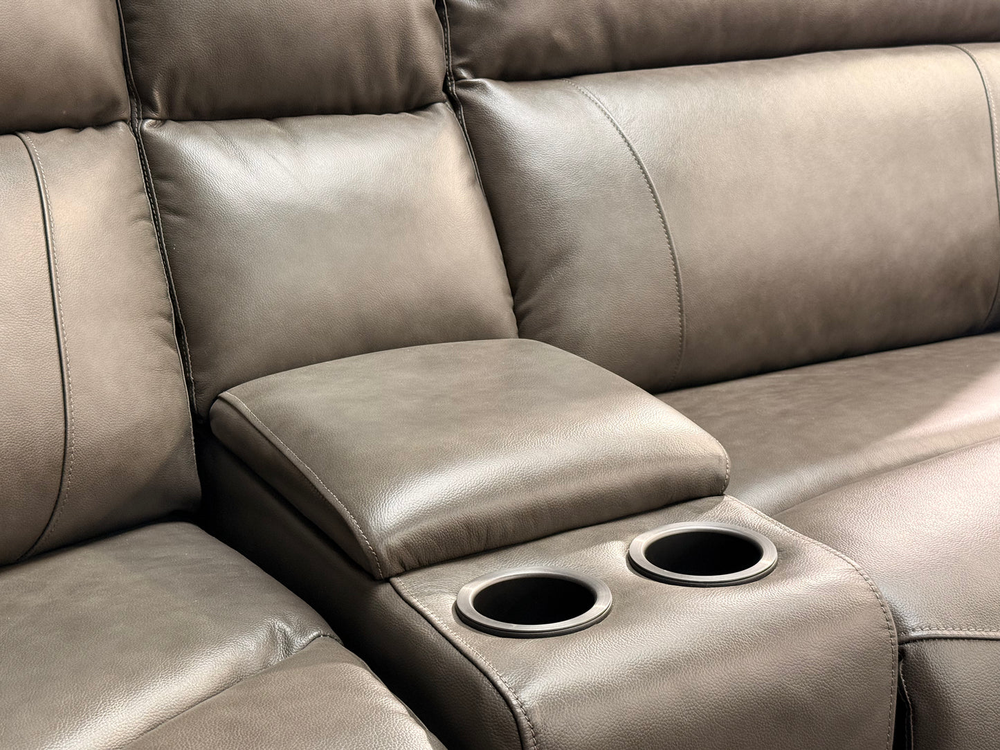 Chris Corner Sofa Power Recliner (Charcoal/Ivory)